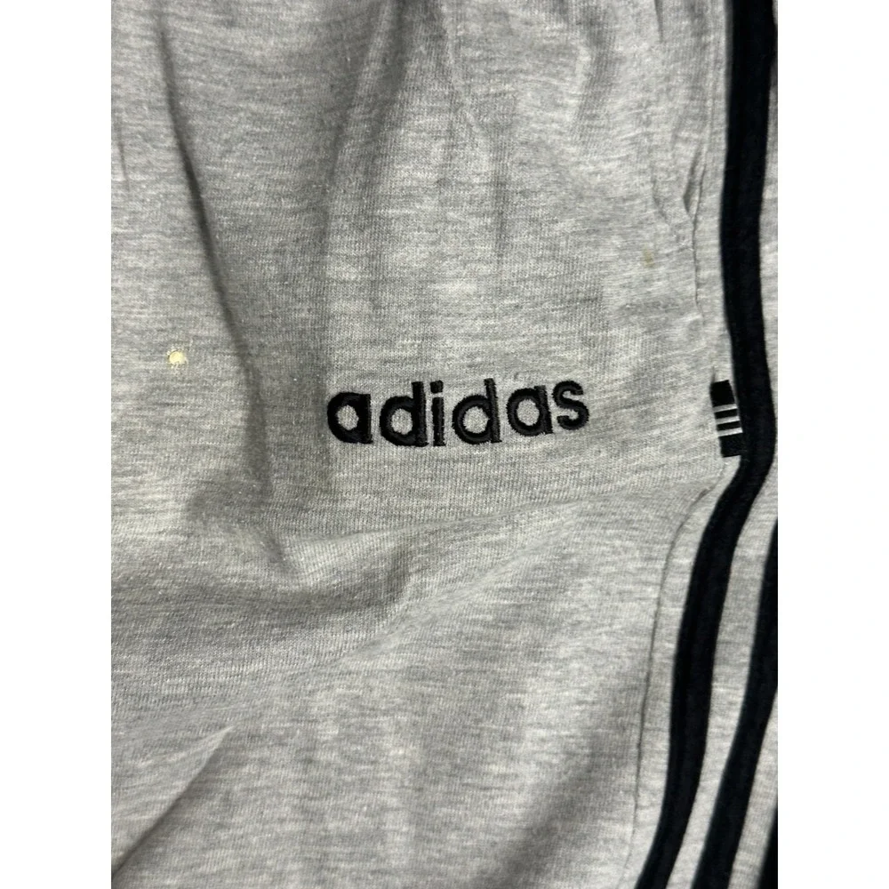 Men's Adidas Essentials 3-Stripes Cotton Joggers Pants Gray Black Sz XXL